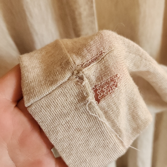 Eileen Fisher Cream Open-Front Lightweight Knit Cardigan Small Wool Alpaca - Picture 8 of 8